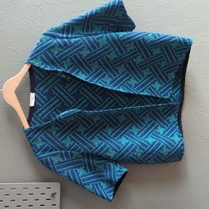 Louizon Woven Blue & Green Boxy Blazer